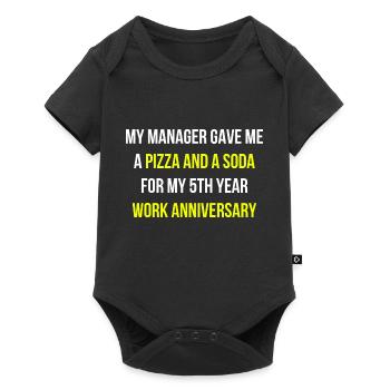 Work Anniversary Chef Pizza Saying English - Baby Premium short-sleeve bodysuit - black - Front