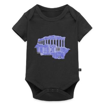 "Acropolis", boho line art design, series "Greece" - Baby Premium short-sleeve bodysuit - black - Front