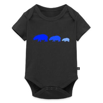 Famille des hippopotames - Body à manches courtes Premium Bébé - noir - Devant
