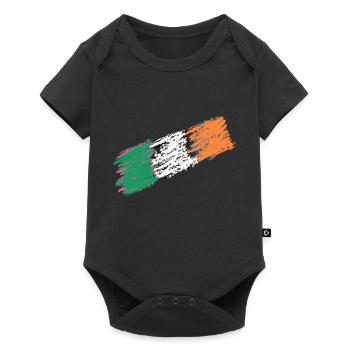 Irland Flagge Kursiv - Baby Premium Kurzarmbody - Schwarz - Vorne