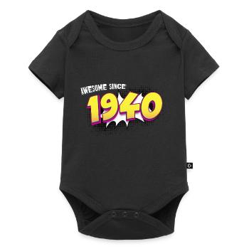 Retro 83. Geburtstag im Pop-Art-Comic-Stil - Baby Premium Kurzarmbody - Schwarz - Vorne