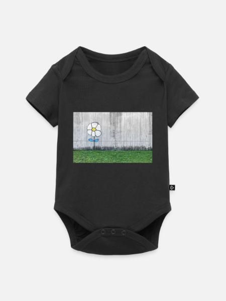 Graffiti eines Gänseblümchens - Baby Premium Kurzarmbody - Schwarz