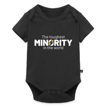 The toughest minority gay flag in white - Baby Premium short-sleeve bodysuit - black - Front