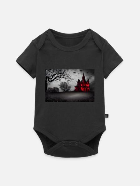 Halloween-Haus - Baby Premium Kurzarmbody - Schwarz