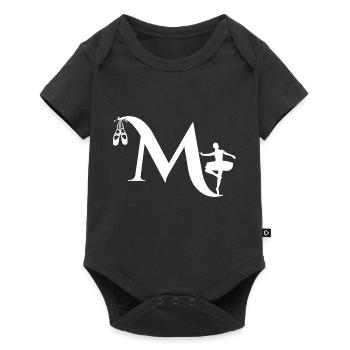Buchstabe m Ballerina - Baby Premium Kurzarmbody - Schwarz - Vorne