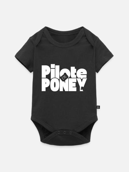 Pony-Pilot - Baby Premium Kurzarmbody - Schwarz