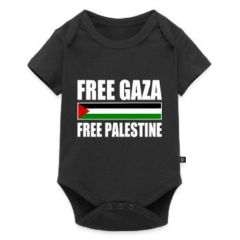 Free palestine free gaza - Body à manches courtes Premium Bébé - noir - Devant