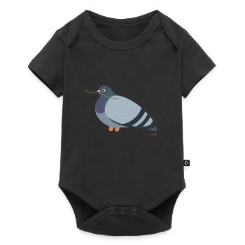 Taube mit einem Ast im Schnabel - Baby Premium Kurzarmbody - Schwarz - Vorne