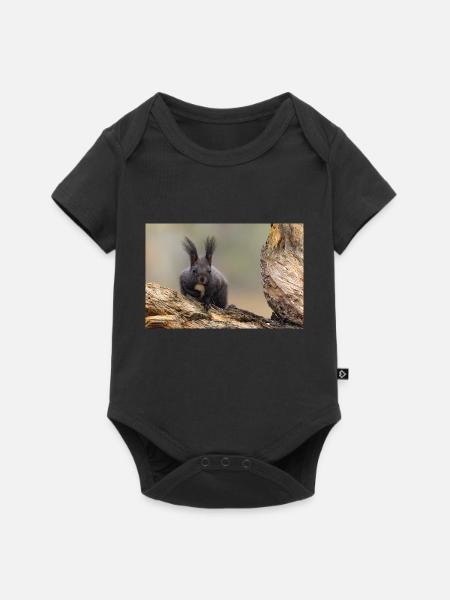 Oachkatzl / Eichhörnchen - Baby Premium Kurzarmbody - Schwarz