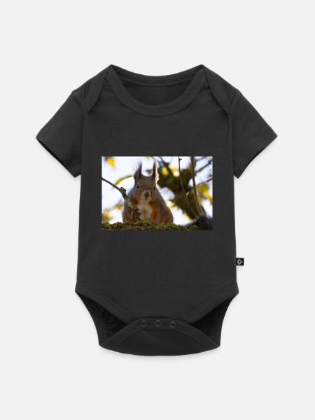 Oachkatzl / Écureuil - Body à manches courtes Premium Bébé - noir