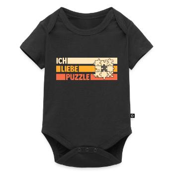 Puzzlefan Puzzler Puzzleteile Puzzle - Baby Premium Kurzarmbody - Schwarz - Vorne
