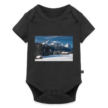 Ambiance hivernale avec Zugspitze - Body à manches courtes Premium Bébé - noir - Devant