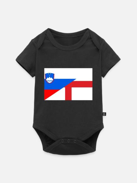Serbien England Flagge - Baby Premium Kurzarmbody - Schwarz