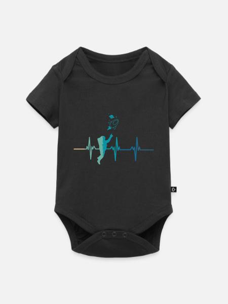 Astronauten-Herzschlag - Baby Premium Kurzarmbody - Schwarz