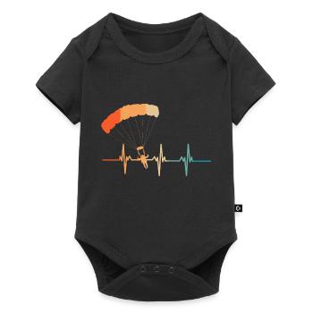 Fallschirm-Herzschlag - Baby Premium Kurzarmbody - Schwarz - Vorne