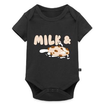 Milch und Kekse - Baby Premium Kurzarmbody - Schwarz - Vorne