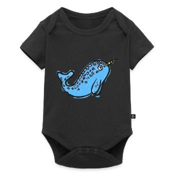 Cute Narwhal Illustration - Baby Premium short-sleeve bodysuit - black - Front