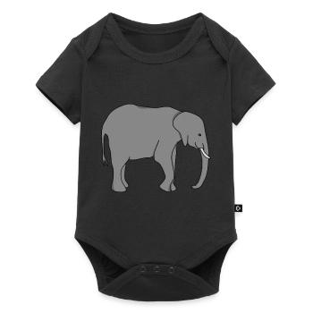 Éléphant Éléphant Maman Papa - Body à manches courtes Premium Bébé - noir - Devant