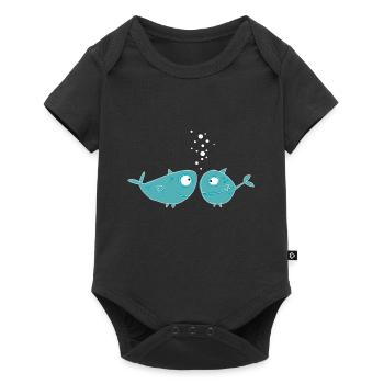 Fische - Baby Premium Kurzarmbody - Schwarz - Vorne