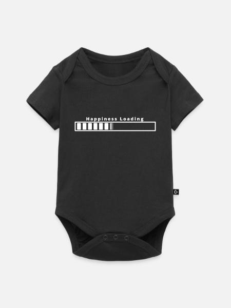 Happiness loading - Baby Premium Kurzarmbody - Schwarz