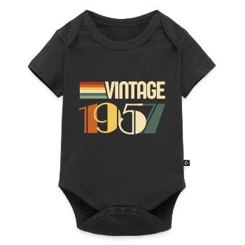 Vintage 1957 - 1957 Anniversary Gift - Baby Premium short-sleeve bodysuit - black - Front