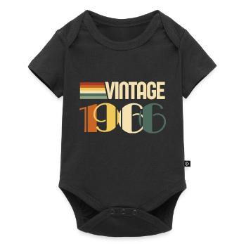Jahrgang 1966 - 1966 Geburtstagsgeschenk - Baby Premium Kurzarmbody - Schwarz - Vorne