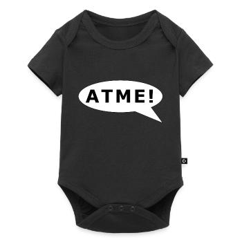 ATME! Schprechblase schwarz auf weiß - Baby Premium Kurzarmbody - Schwarz - Vorne