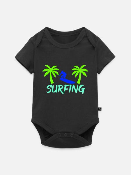 surfing - Baby Premium Kurzarmbody - Schwarz