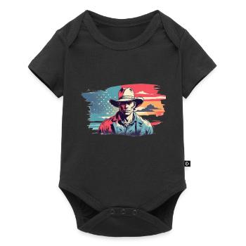 cow-boy vintage - Body à manches courtes Premium Bébé - noir - Devant