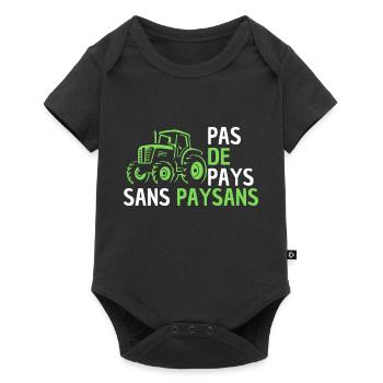 tractor, farmer, peasant, I am a farmer - Baby Premium short-sleeve bodysuit - black - Front