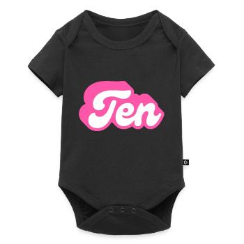 Ten birthday - 10e anniversaire rétro rose - Body à manches courtes Premium Bébé - noir - Devant