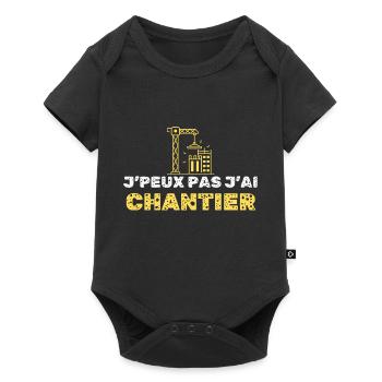 J Peux Pas j ai Chantier - Body à manches courtes Premium Bébé - noir - Devant