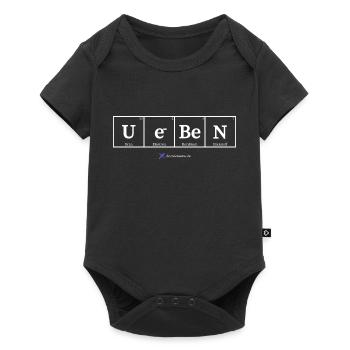 Ueben (dunkle Stoffe) - Baby Premium Kurzarmbody - Schwarz - Vorne