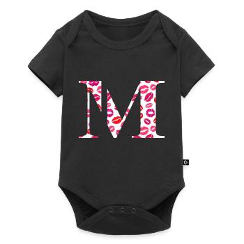 Lettre m bisous - Body à manches courtes Premium Bébé - noir - Devant