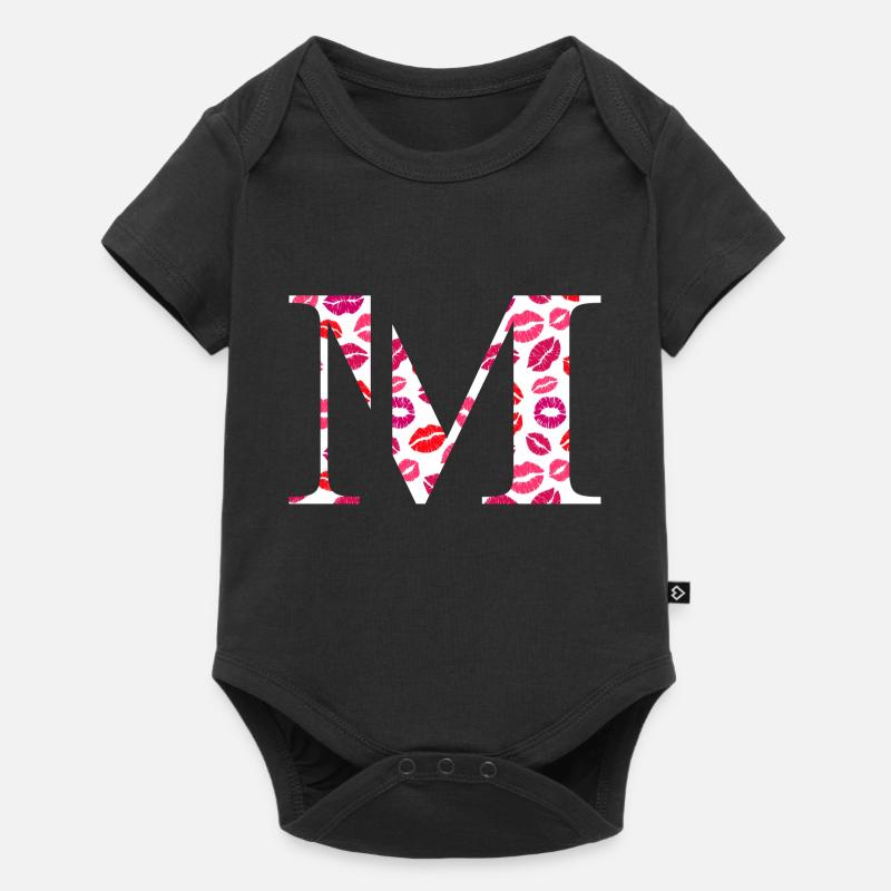 Lettre m bisous - Body à manches courtes Premium Bébé - noir