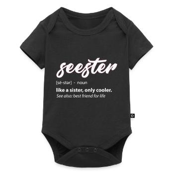 Seester Définition Maman Soeur Ami Soeur - Body à manches courtes Premium Bébé - noir - Devant