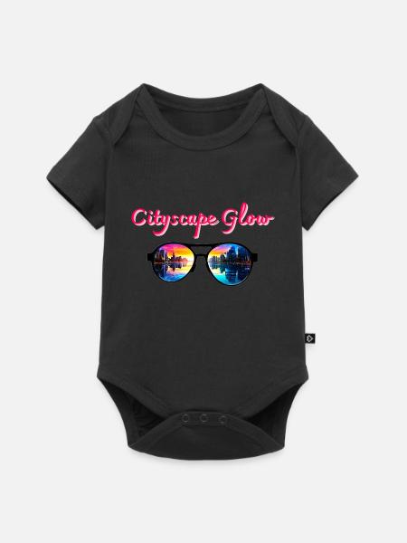 Cityscape Glow, Sonnenbrille - Baby Premium Kurzarmbody - Schwarz