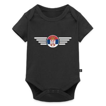 T-shirt design de style Serbie - Body à manches courtes Premium Bébé - noir - Devant