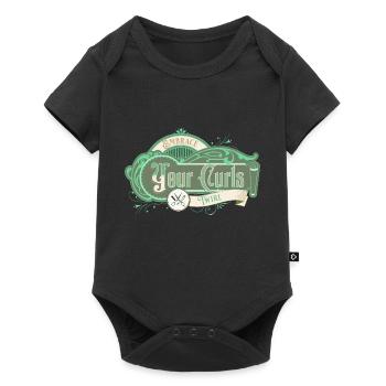 Charme bouclé coiffeur tourbillon spiralé ondulé frisottis - Body à manches courtes Premium Bébé - noir - Devant