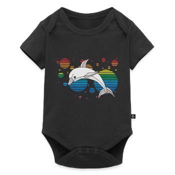 Delfin - Baby Premium Kurzarmbody - Schwarz - Vorne