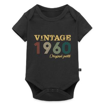 Vintage 1960 Original Parts Year Of Birth Birthday - Baby Premium short-sleeve bodysuit - black - Front