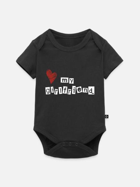 Love my girlfriend - Baby Premium Kurzarmbody - Schwarz