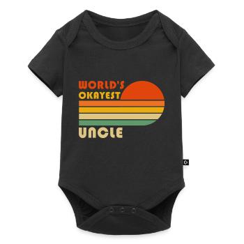 World's Okayest Uncle Funny Retro Vintage - Baby Premium short-sleeve bodysuit - black - Front
