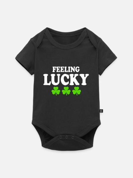 feeling lucky - Baby Premium Kurzarmbody - Schwarz