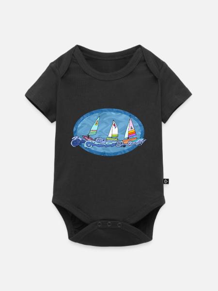 Segelboote - Baby Premium Kurzarmbody - Schwarz