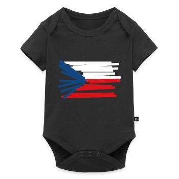 Czech Republic Flag - Modern Art - Baby Premium short-sleeve bodysuit - black - Front
