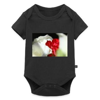 White & Red Roses - Baby Premium short-sleeve bodysuit - black - Front