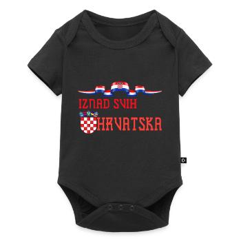 Kroatien hrvatska kroatien hrv hr zagreb geteilte Flagge - Baby Premium Kurzarmbody - Schwarz - Vorne
