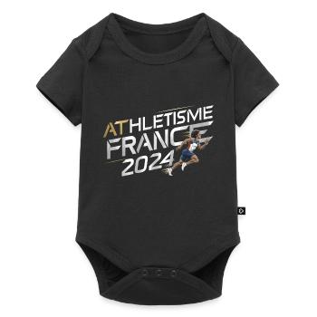 LEICHTATHLETIK-SPORTLER LÄUFER GESCHENK SPORT FRANKREICH - Baby Premium Kurzarmbody - Schwarz - Vorne