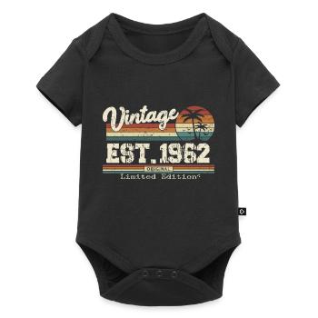 1962 Vintage Vintage Retro Geburtstagsgeschenk - Baby Premium Kurzarmbody - Schwarz - Vorne